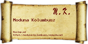 Moduna Kolumbusz névjegykártya